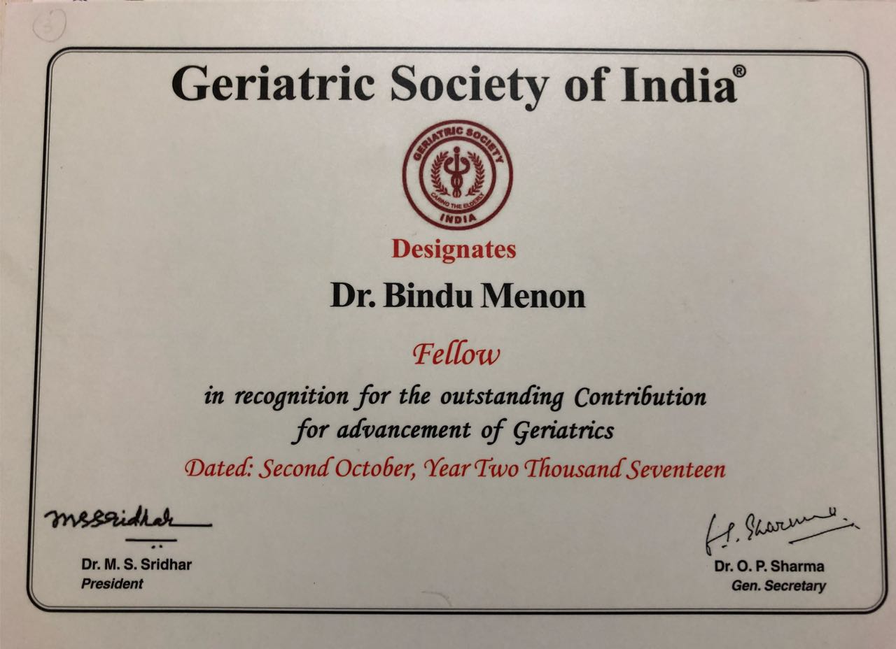  Fellowship of Geriatric society of India