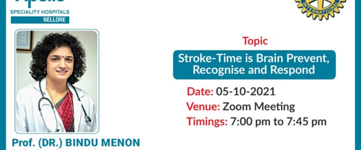 Stroke time is Brain Prevent,Recognise and Respond