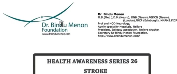 Health Awareness Series 26 stroke by Dr Bindu Menon