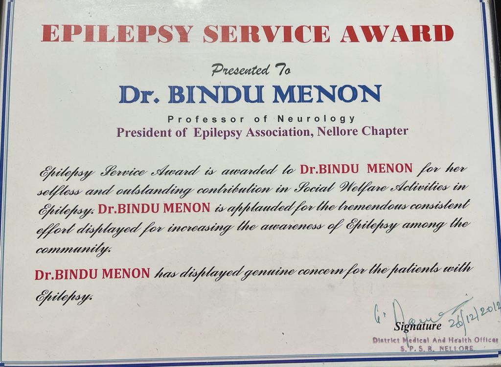 Epilepsy service award 