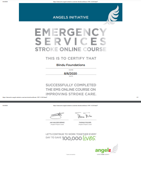 Angels Initiative- Emergency Services Certificate